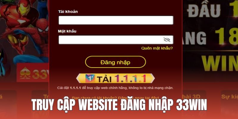 Mở website chính thức để đăng nhập 33WIN